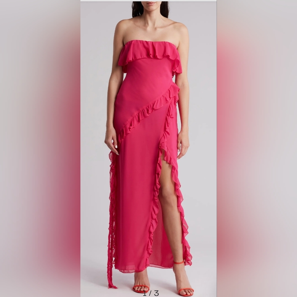 Know One Cares Elegant Pink Strapless Dress Nwot Size S